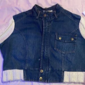 Denim/white wool size 1X for girls
